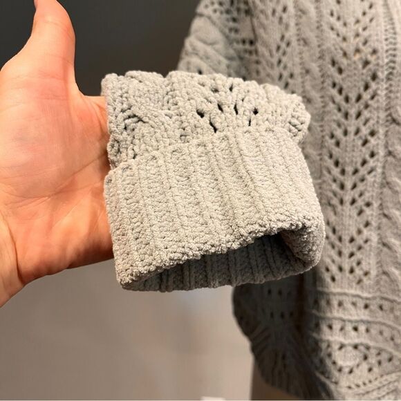 Jessica Simpson crop long sleeve open cardigan size medium very pale dust green - Picture 4 of 12